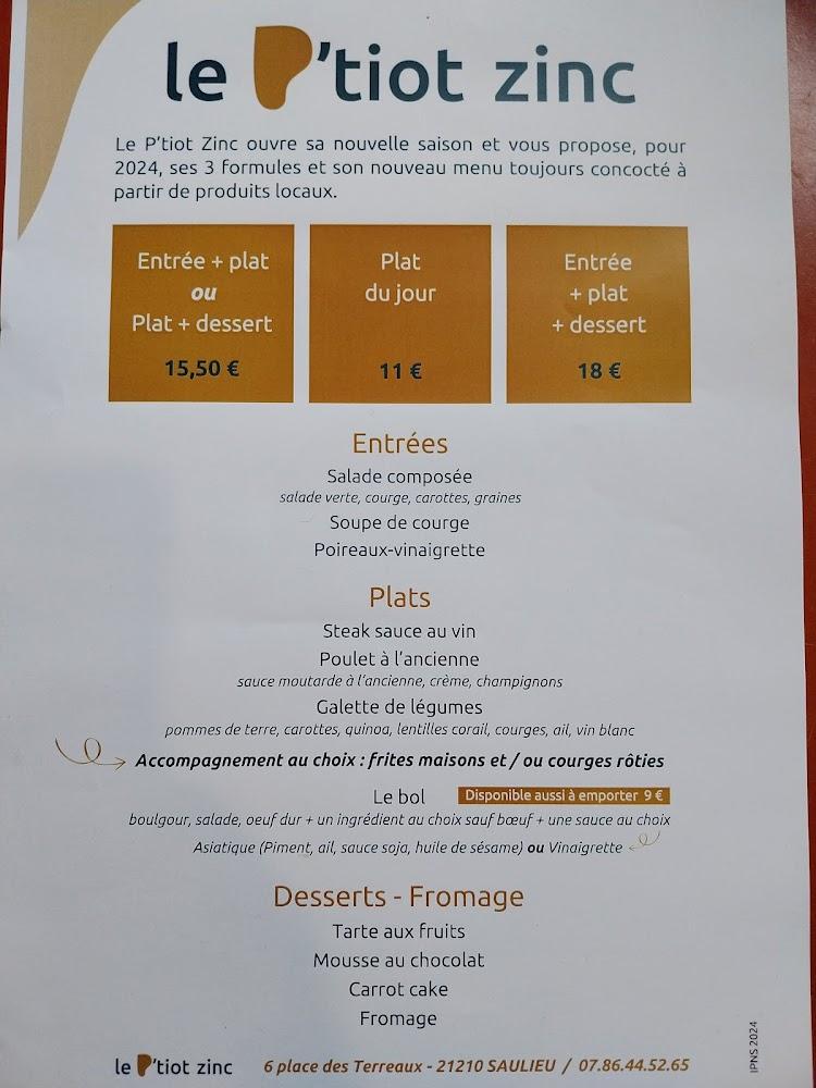 Le P'tiot Zinc - Menu Image 1